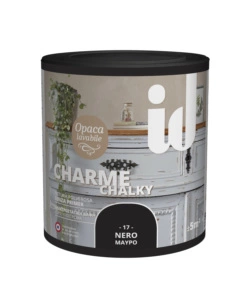 Vernice pittura charme lavabile per mobili, colore nero - 0.5 lt